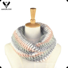 Moda acrílico Mohair Knit Snood para la señora